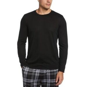 Perry Ellis Portfolio Men's Solid Long-Sleeve Pajama T-Shirt Black, Size S, NWT